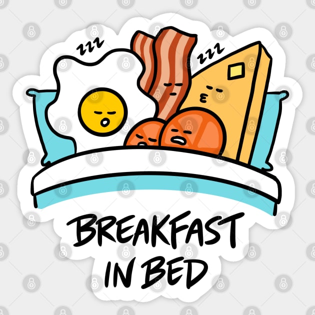 Breakfast in Bed (Eggs, Bacon, Toast, Tomatoes) Sticker by bonniemamadraws